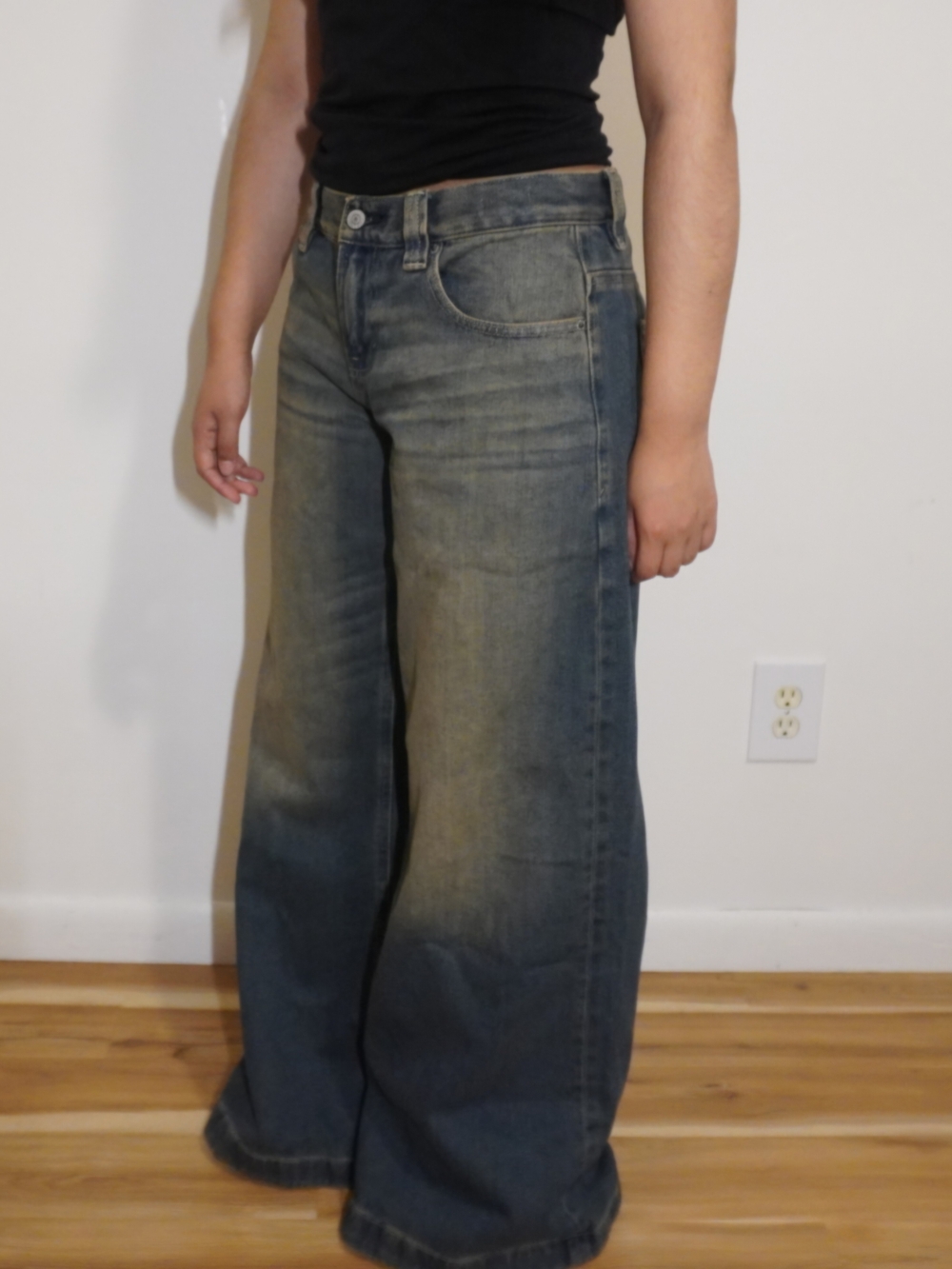PacSun Sloane Ultra Baggy Low Rise Wide-Leg Dark Blue Jeans Size 25 Short